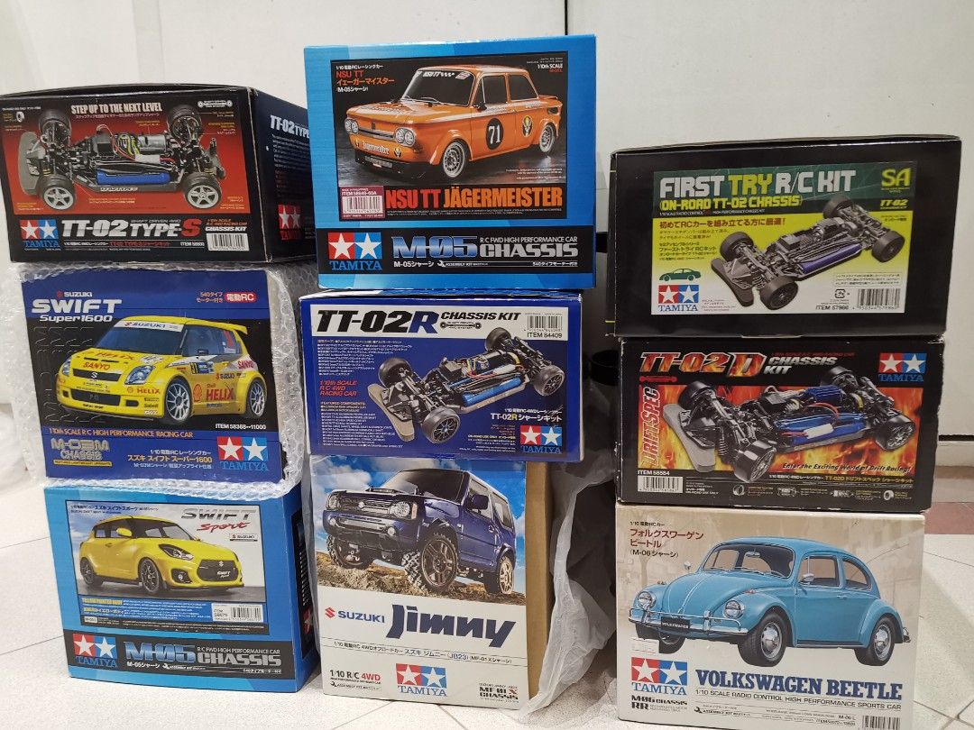 Tamiya rc brand new (Category: Gundam & Model Kits) located in Manila. Submitted by genesis11_21 (Listing ID 1375947437, Image 1). Description: All item brand new and unassemble, complete 58600 TT02 type s -( P9300) 57986 TT02 semi assem- (P6500) 58584 TT02 D - (P7950) 84409 TT02 R - SOLD SOLD 58649 NSU TT Jagermeister - (P5200) 58572 Volkswagen M06 - (P7500) 58614 Suzuki jimny - (P9000) 58679 Suzuki swift - (P7500) 58368 Suzuki swift 1600 - (P10