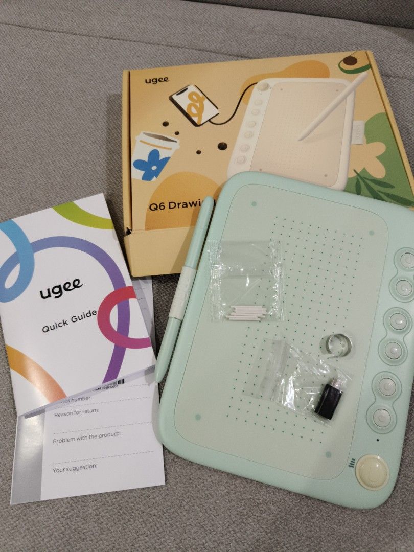 Ugee Q6 drawing tablet (Category: Others) located in San Juan City. Submitted by reserved.ph (Listing ID 1375949276, Image 1). Description: Opened to check the item. Not used, like new! MOP: BPI or gcash Pickup in San juan.