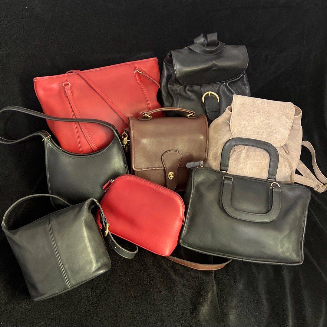 Vintage Coach Collection (Category: Luxury Bags & Wallets) located in San Fernando. Submitted by conteur.shop (Listing ID 1375882142, Image 1). Description: Step back in time with an exquisite collection of vintage Coach bags! From the buttery soft glovetanned leather to the iconic turnlocks, these aren’t just handbags – they’re wearable art. Each piece in this collection has been lovingly cared for, ready to find its next home and continue its l