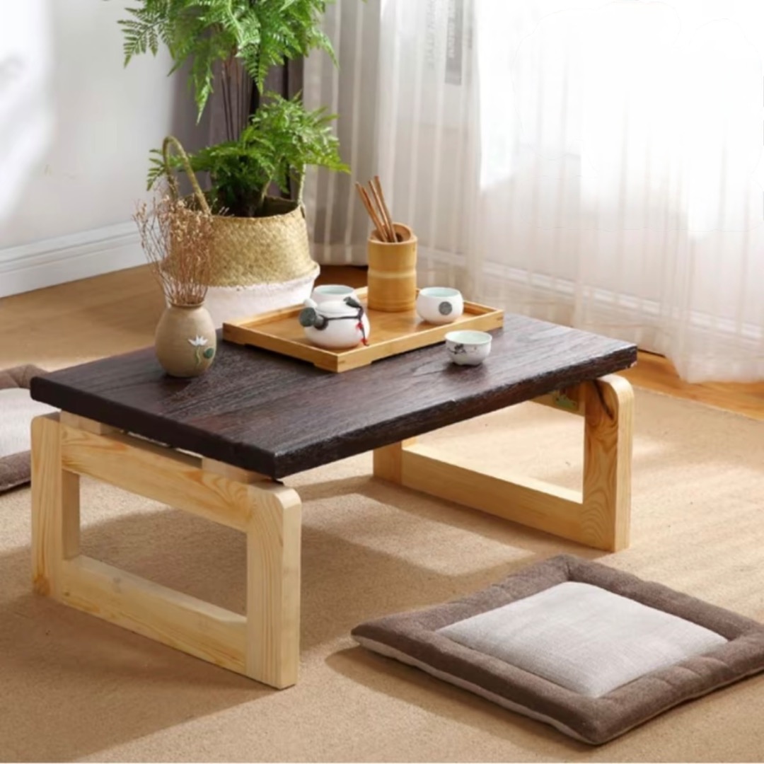 Wooden Japanese Tea Table | Floor Sitting Tea Table | Low Height Coffee ...