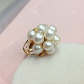 天然彩粉珍珠戒指14K黃/585,港圈12,珠6mm,光彩柔滑,冇損傷 (總6.4g)64243381341057110