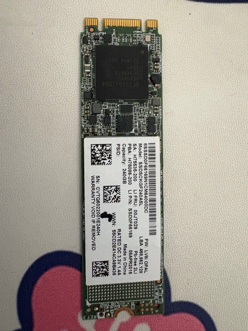 240GB SSD Card removed from a working laptop628630601239071128