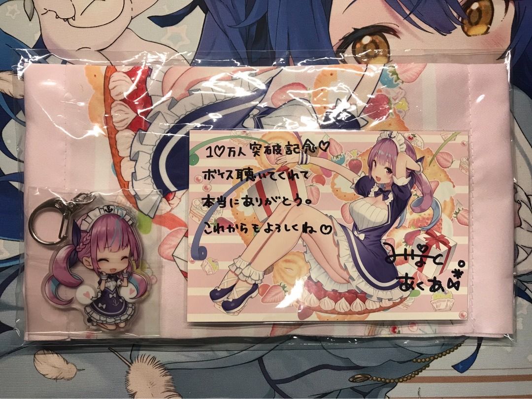 湊あくあ　10万人記念　直筆サイン入りポストカード タペストリー キーホルダー ホロライブ湊あくあ10万人記念直筆サイン入りポストカードタペストリー