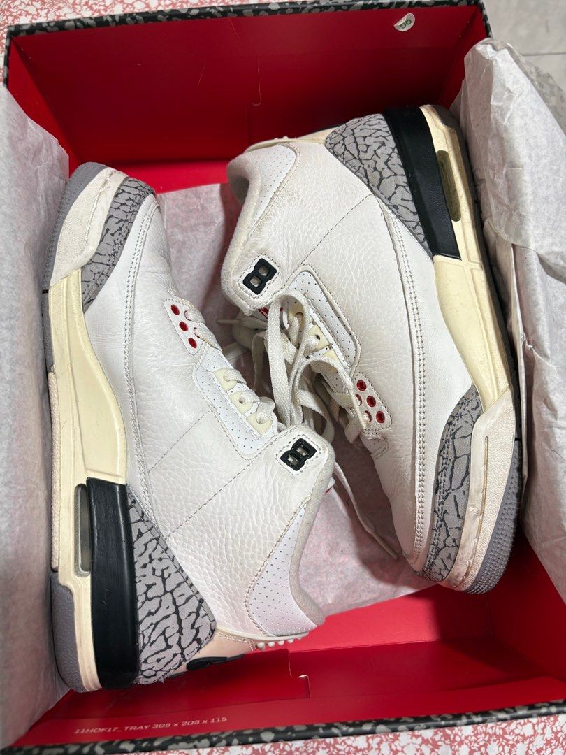 Air Jordan 3 (White Cement) 6.5US (Category: Sneakers) located in Quezon City. Submitted by seasfinds (Listing ID 1376073539, Image 2). Description: Just needs cleaning but still in very good condition Size: 5Y or 6.5US Women’s .