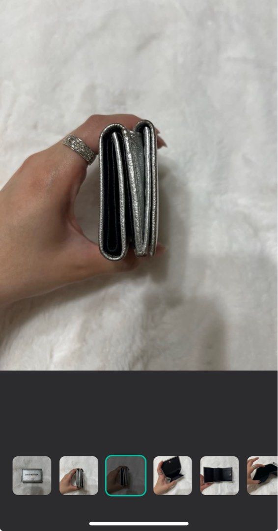 Authentic Balenciaga Trifold Compact Wallet Cardholder Small Wallet Preloved (Category: Luxury Bags & Wallets) located in Paranaque City. Submitted by authentic_mj (Listing ID 1376168570, Image 3). Description: Authentic Balenciaga Trifold Compact Wallet Cardholder Small Wallet Preloved Authentic from Japan No inclusions Issue: Needs recolor on edges.