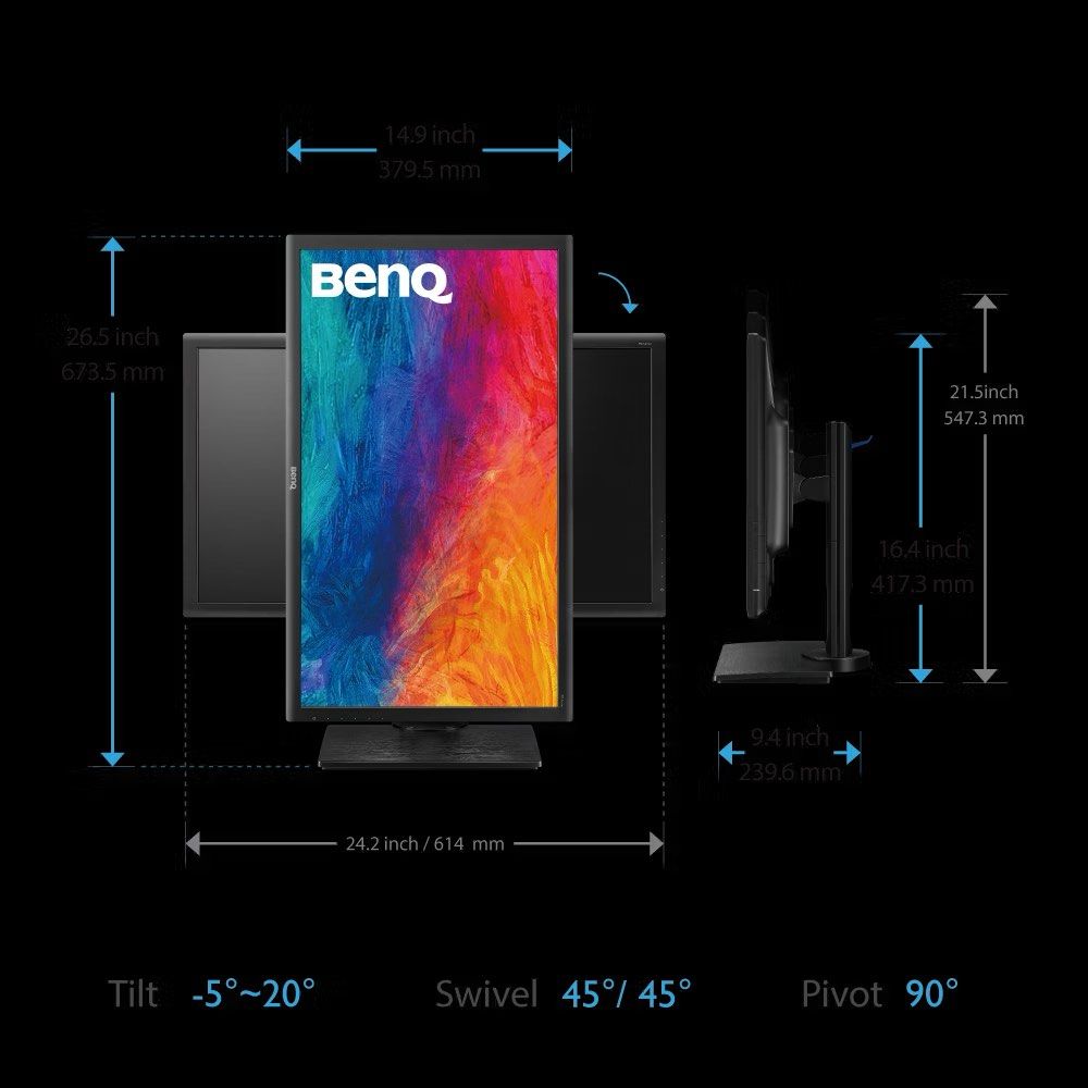 BenQ PD2700Q 27” 宽屏 LCD 设计师显示器 FHD 1080p LED 背光 无闪烁 HDMI 色彩精准62863059884673114