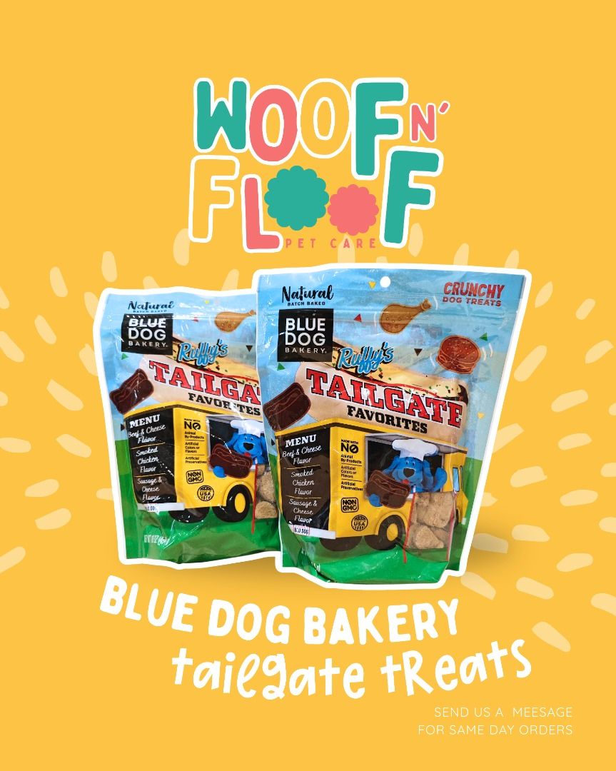 Blue Dog Bakery Ruffy's Tailgate Favorites Dog Treat, 454g (Category: Pet Food) located in Quezon City. Submitted by woofnfloofph (Listing ID 1376043819, Image 1). Description: All natural, crunchy dog treat made with real meat. Includes 3 droolworthy flavors–beef and cheese, smoked chicken, and sausage and cheese. You can easily break these treats into the paw-fect size for your best pal. No fillers or meat by-products. Comes in a resealable bag