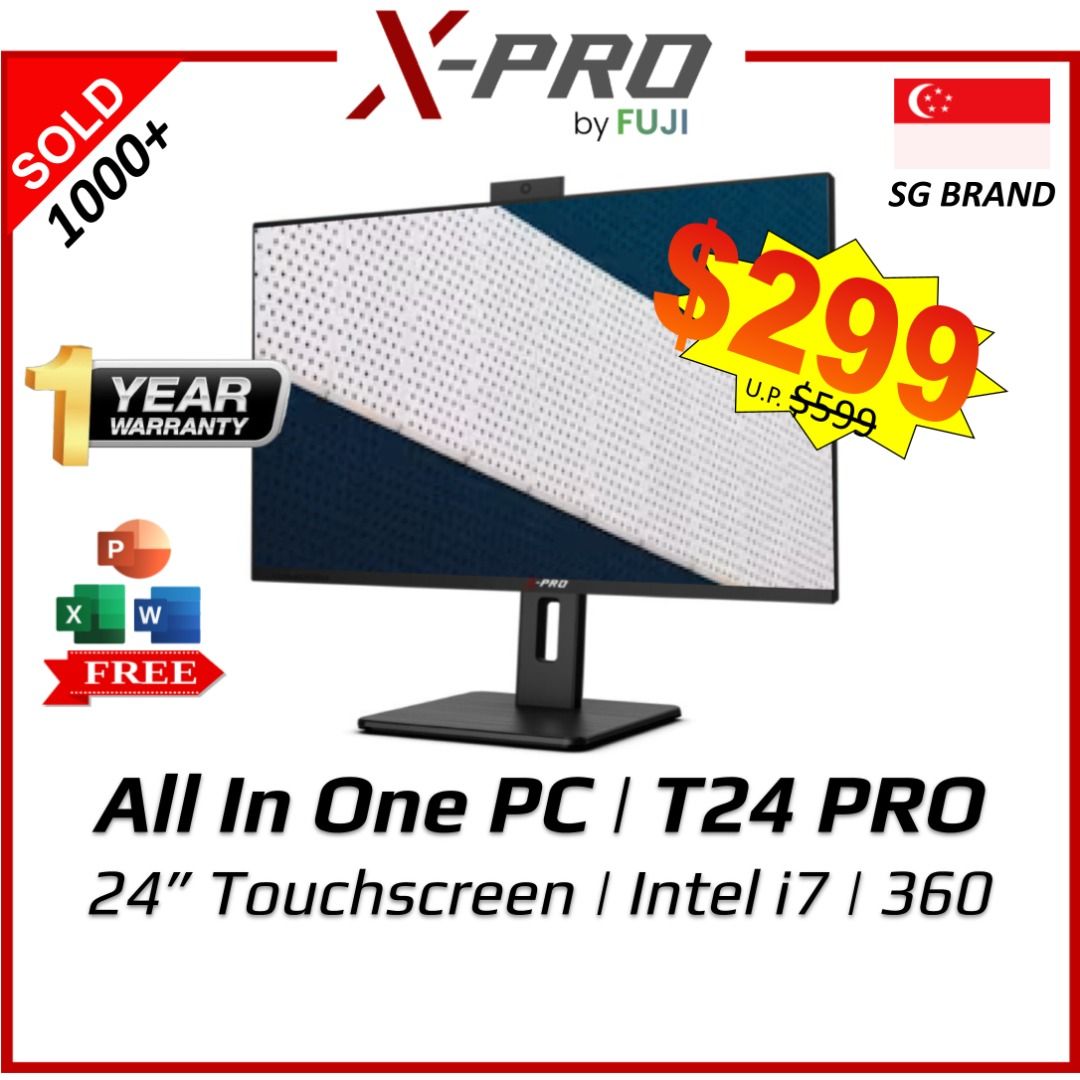 Brand New XPro All In One PC - T24 PRO - 360 Swivel + Touchscreen Function  - 24 Inch - Intel i7 PC - Win 11 + Free MS Office - Best Seller - New Set In Box - SG Brand!62863085095298116
