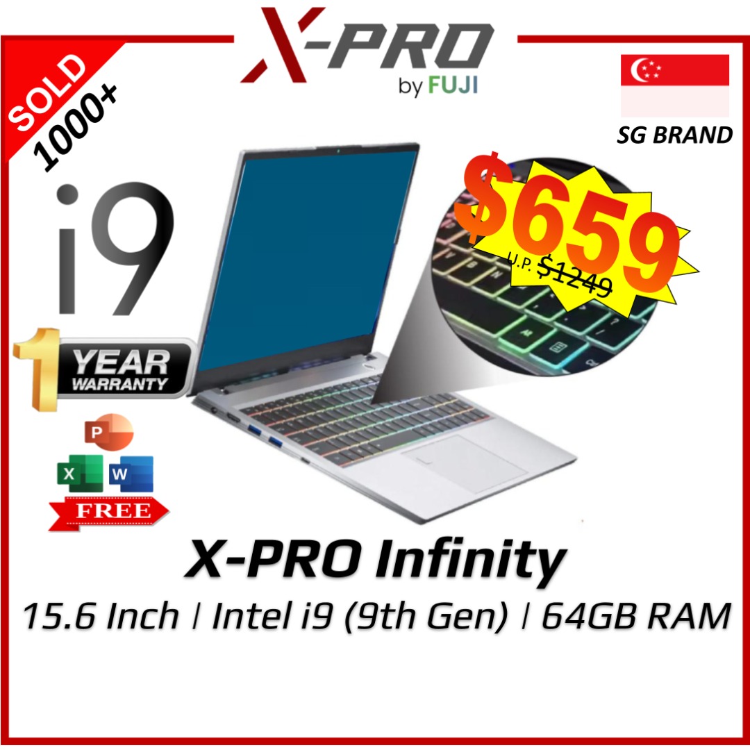 Brand New XPro Infinity Intel i9 Laptop - 9th Gen Processor + 64GB RAM ...