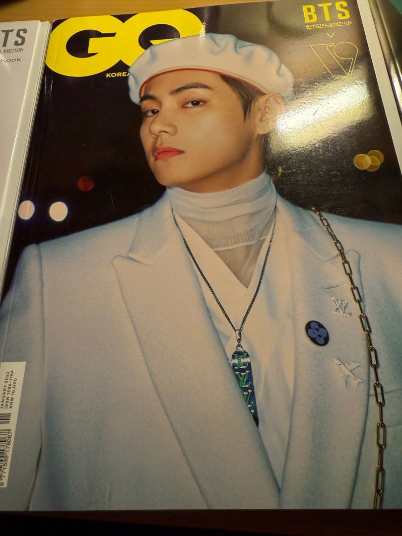 BTS Magazines in GQ and Vogue (Category: Magazines) located in Manila. Submitted by assortedmixies (Listing ID 1376172782, Image 3). Description: 800 for the 3!! sale!! scanned it once then stored, bought this for 800 each plus shipping now selling for 1200 for the 3. #jungkook #V #BTS.