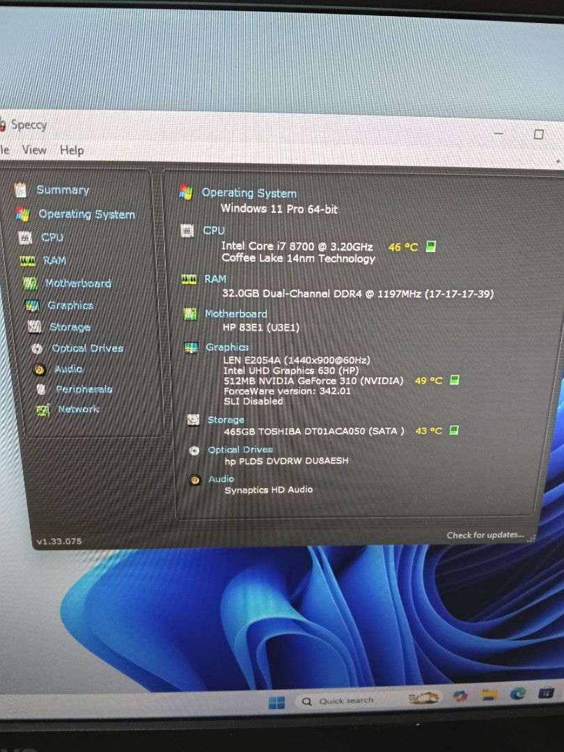 廉价惠普 i7 Win 11 32GB 英伟达 CPU62863060270849114