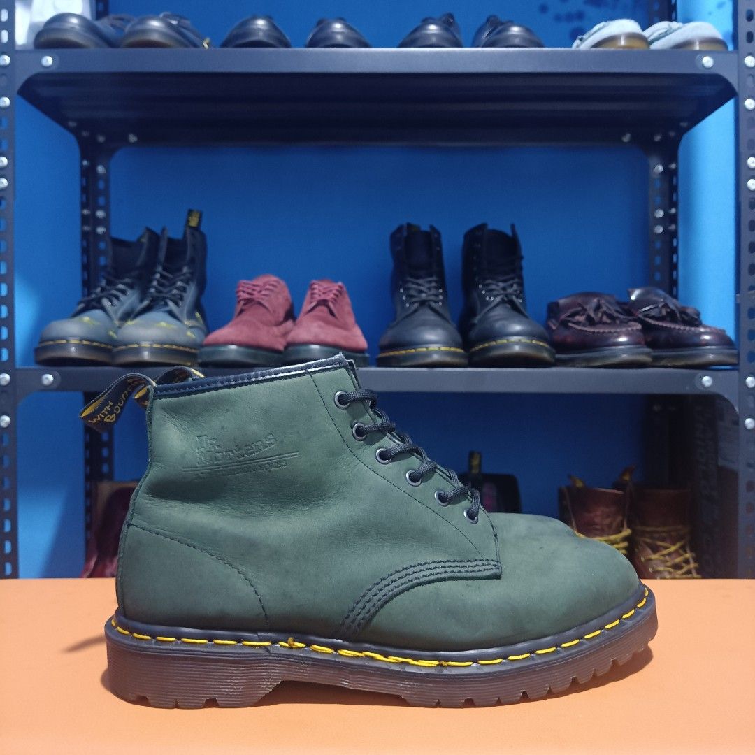 Shoe Dr Martens Nabuk Dr Martens 101 Green Army Nubuck Leater