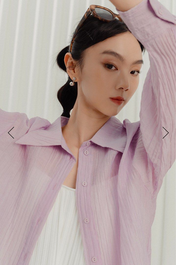 Fash Mob COREY TENCEL SHIRT IN LILAC (Category: Shirts) located in Singapore. Submitted by goldlatte (Listing ID 1376210394, Image 1). Description: Brand New.