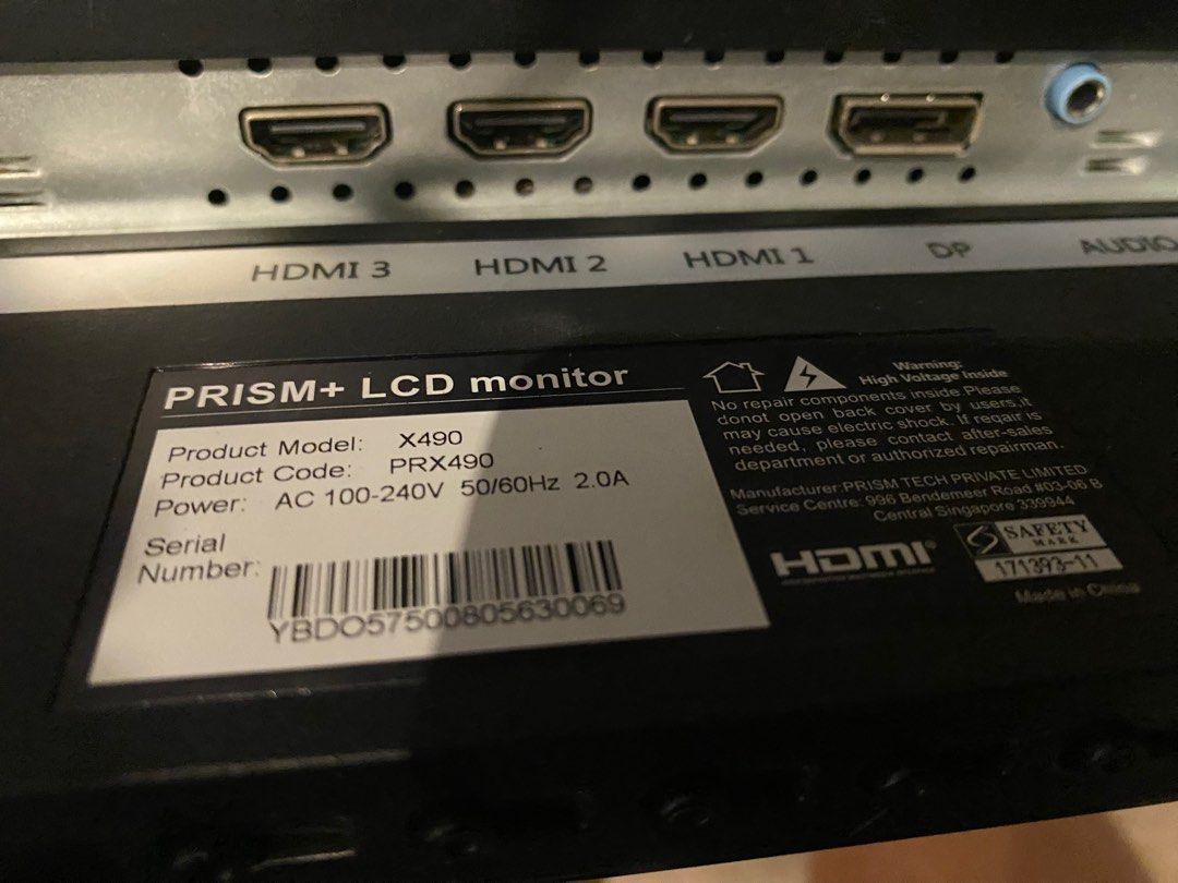 Faulty Prism + PRX490 Curved LCD Monitor for Sale as Spare Parts62863110614659112