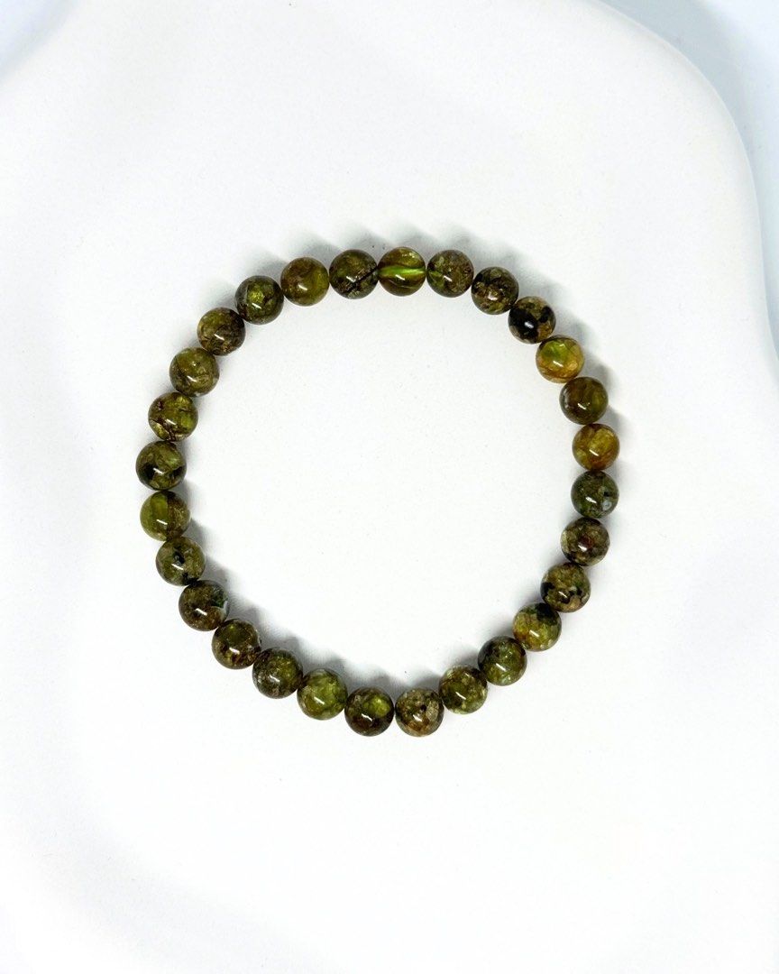 Green Peridot with Biotite Mica Inclusion (Category: Bracelets) located in Makati City. Submitted by lcbrjc (Listing ID 1376102807, Image 1). Description: ✤ Green Peridot with Biotite Mica Inclusion ✤ includes certificate of authenticity ✤ Natural Earth Mined 💯 ✤ 7mm | 16cm ✅ ₱ 1400 ✅ Free Shipping. ✨ 𝑷𝒆𝒓𝒊𝒅𝒐𝒕 – 𝑺𝒕𝒐𝒏𝒆 𝒐𝒇 𝑨𝒃𝒖𝒏𝒅𝒂𝒏𝒄𝒆 𝒂𝒏𝒅 𝑹𝒆𝒏𝒆𝒘𝒂𝒍 With its vibrant green glow, Peridot is a gemstone of prosperity, positi