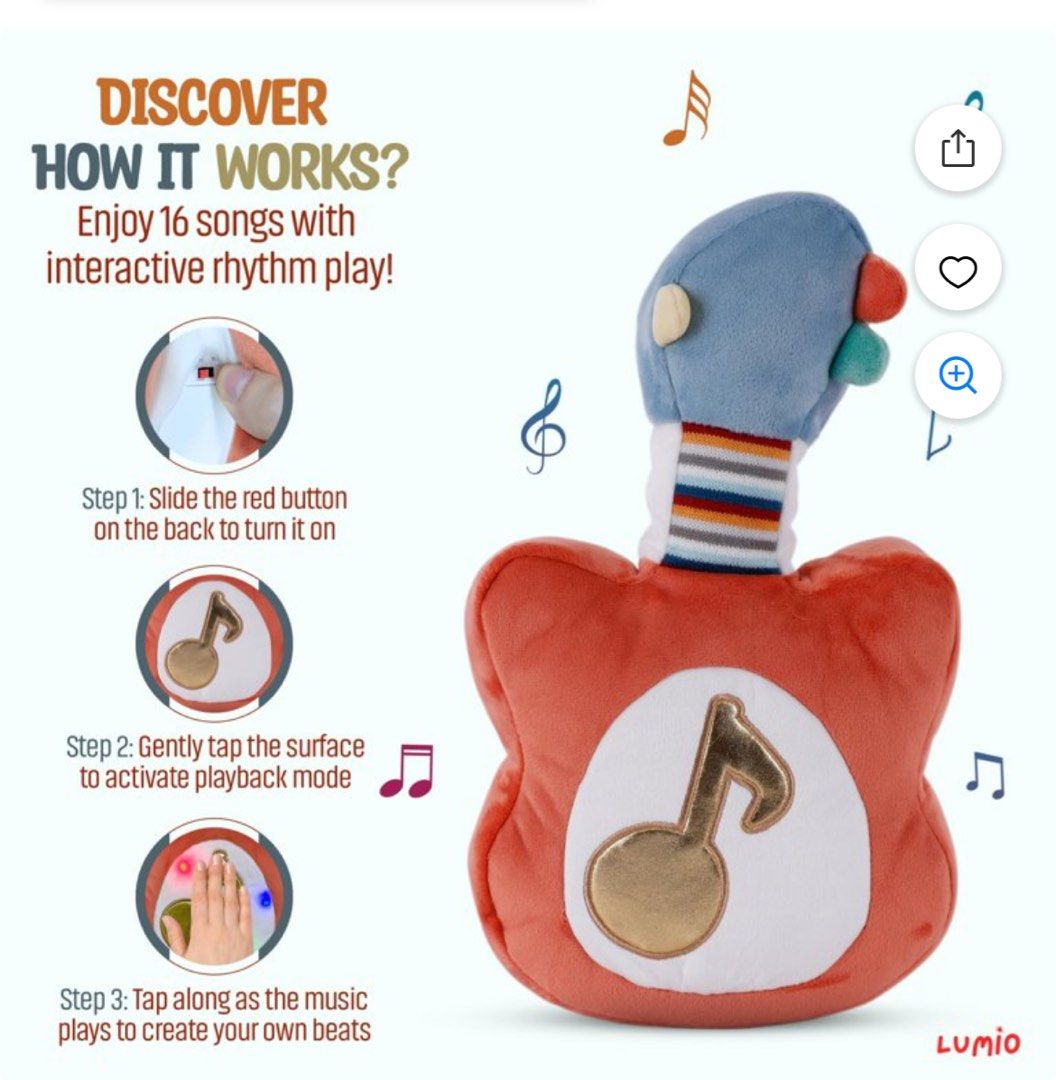 Interactive Musical Plush Toy with Lights and Sounds - Sensory Toy (Category: Infant Playtime) located in Singapore. Submitted by cwc56 (Listing ID 1376033239, Image 3). Description: .