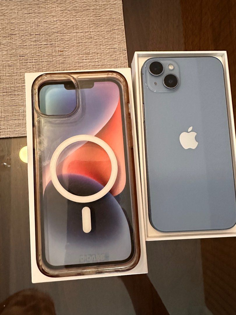 Iphone 14 Plus - Blue 128GB (Category: iPhone 14 Series) located in Manila. Submitted by prebyb__ (Listing ID 1376026051, Image 2). Description: 128GB Blue Bought in-store in Aug 2023 No Issue Battery life 85% Inclusions: With box and free phone case RFS: Upgrade .