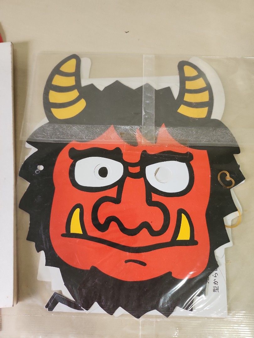 Japanese oni mask (Category: Character Goods) located in Quezon City. Submitted by declttermum (Listing ID 1376087644, Image 2). Description: Preloved japanese oni masks 2pcs with notepad. Wysiwyg. #japaneseonimask #onimask.