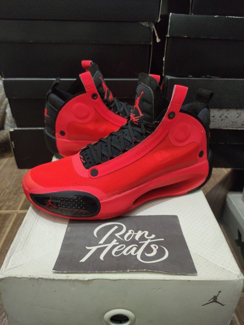 Jordan 34 Infrared (Category: Sneakers) located in Cebu City. Submitted by RONHEATS (Listing ID 1376060310, Image 2). Description: size 9.5 legit/original guaranteed ✅ very good condition with OG box.