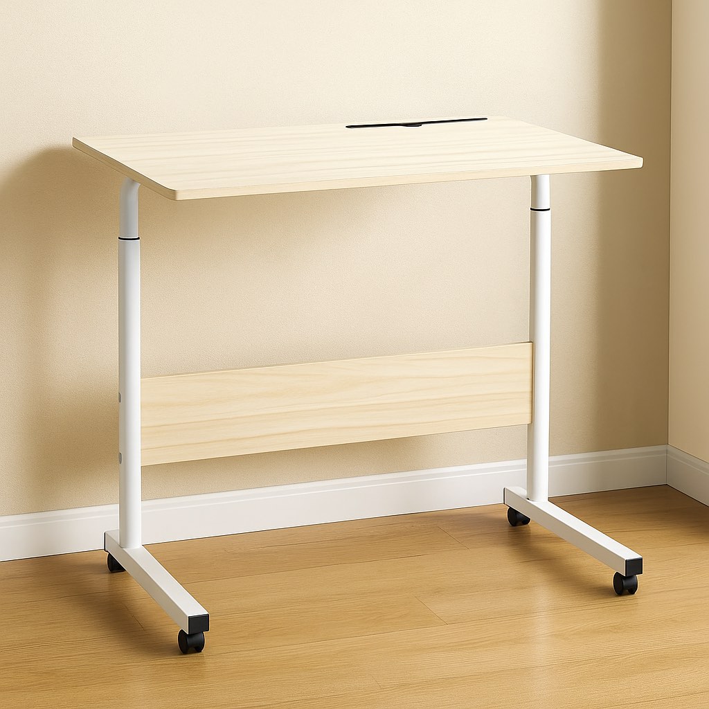 Wheel Study Table Laptop Table With Wheels | Study Computer Table | Rolling Writing Desk ...
