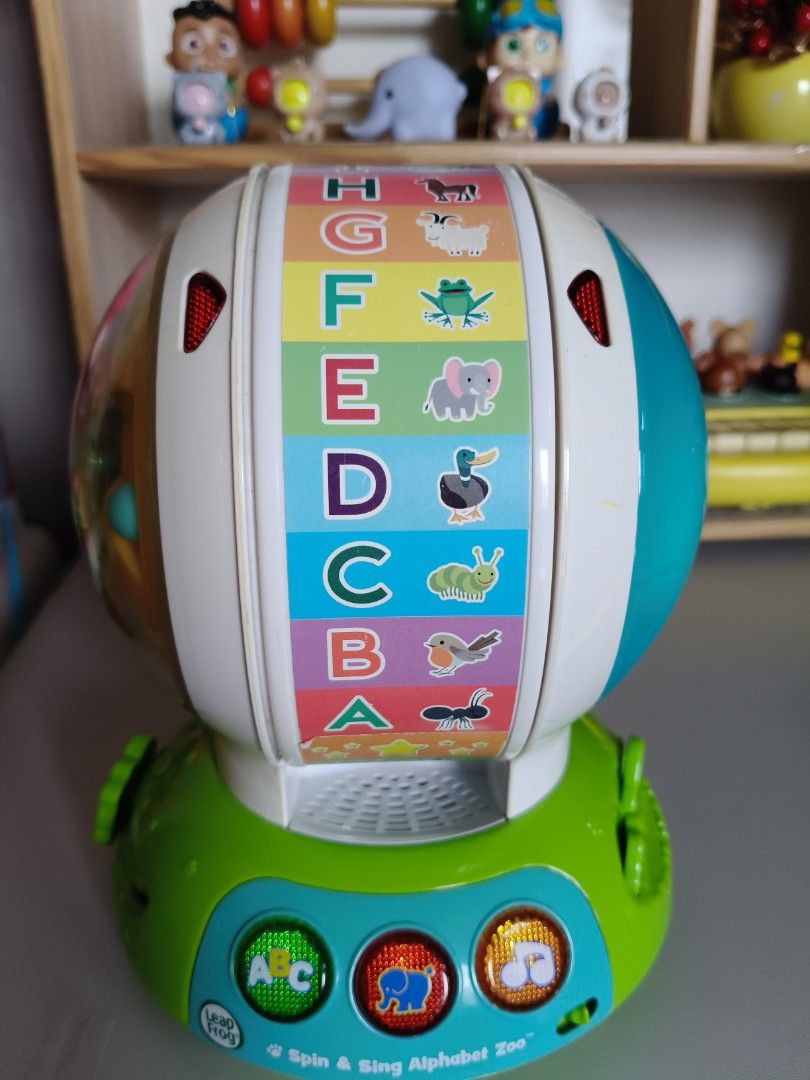 Leapfrog Spin & Sing Alphabet Zoo (Category: Infant Playtime) located in Singapore. Submitted by yaroeco (Listing ID 1376053229, Image 1). Description: In good n clean condition All sounds & lights working well.