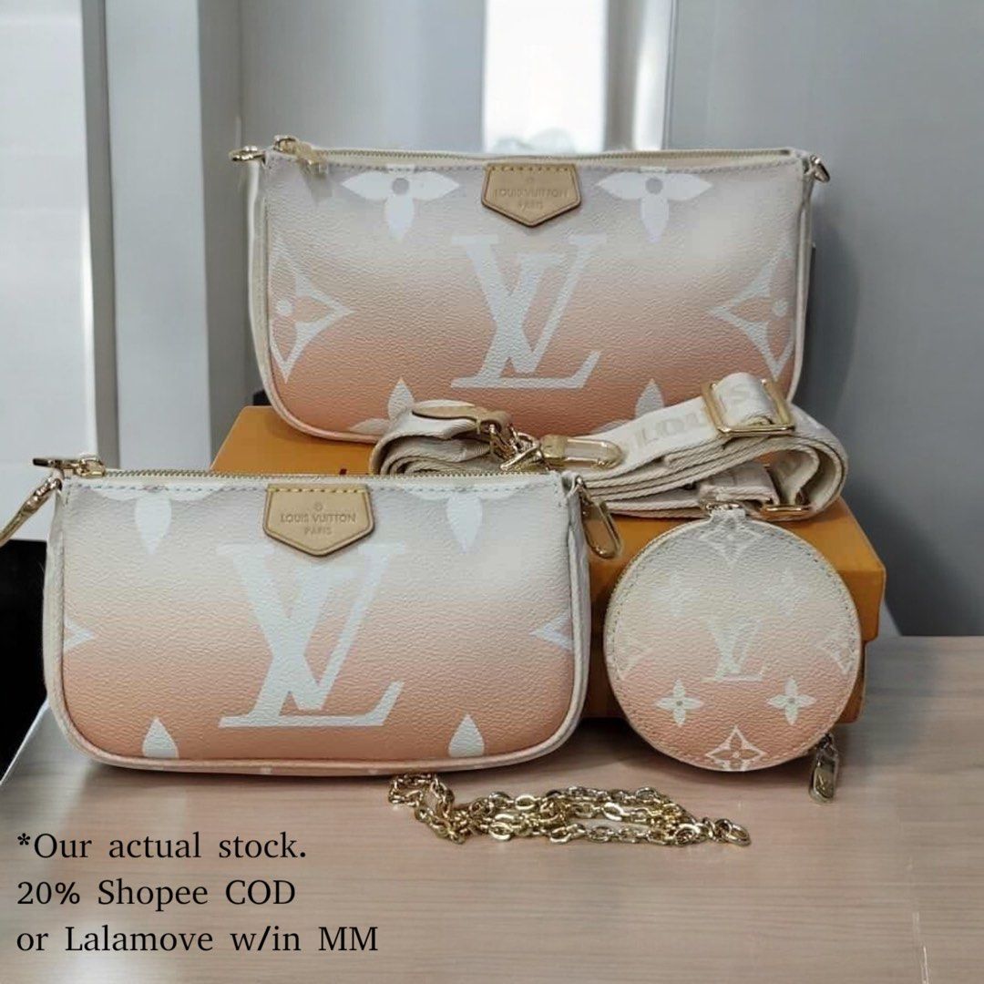 Liquidation Sale Multi-Pochette Bag Real Trims (Category: Cross-body Bags) located in Taguig. Submitted by thefabsourceph (Listing ID 1376200559, Image 1). Description: P/up near Village Construction Supply Western Bicutan, Taguig. Real trims. All actual details posted. When you're ready to buy, just let me know when you wanna pickup. B P I/ G C a s h or S h o p e e C OD + 20%. This is liquidation sale na po. Please be fair. Thank you..