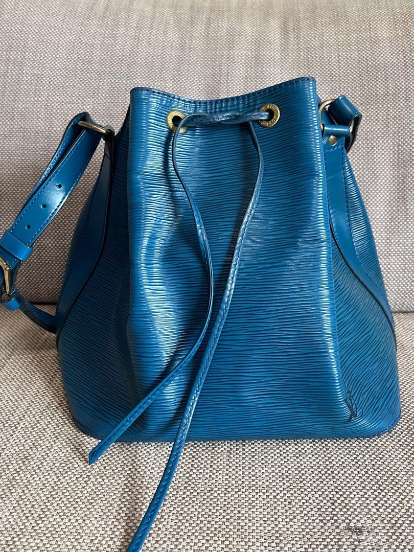 Louis Vuitton Petit Noe Shoulder Bag (Category: Luxury Bags & Wallets) located in Makati City. Submitted by trustmebuythis (Listing ID 1376134109, Image 1). Description: Petit Noe Shoulder Bag Toledo Blue Epi Leather Genuine Comes with generic dust bag Excellent condition RFS: declutter.