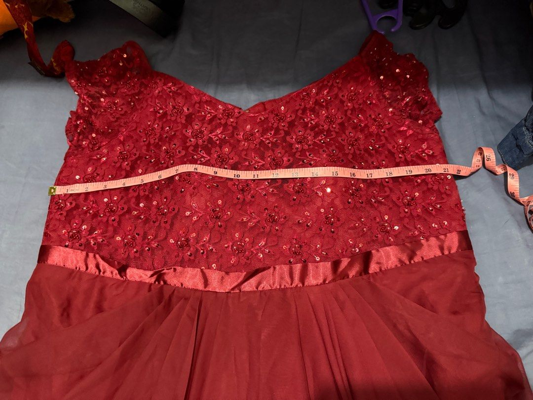 MAROON BEADED SHORT COCKTAIL DRESS PLUS SIZE (Category: Evening dresses & gowns) located in Manila. Submitted by carriesel (Listing ID 1376171353, Image 3). Description: Used once at an event Color maroon With beads Short cocktail or evening dress Couturier - Janet Bautista-Castro RFS - decluttering MOP - GCash or BPI MOD - Pick-up at Makati or Paranaque or Grab/Lalamove (Buyer to book and ship) .