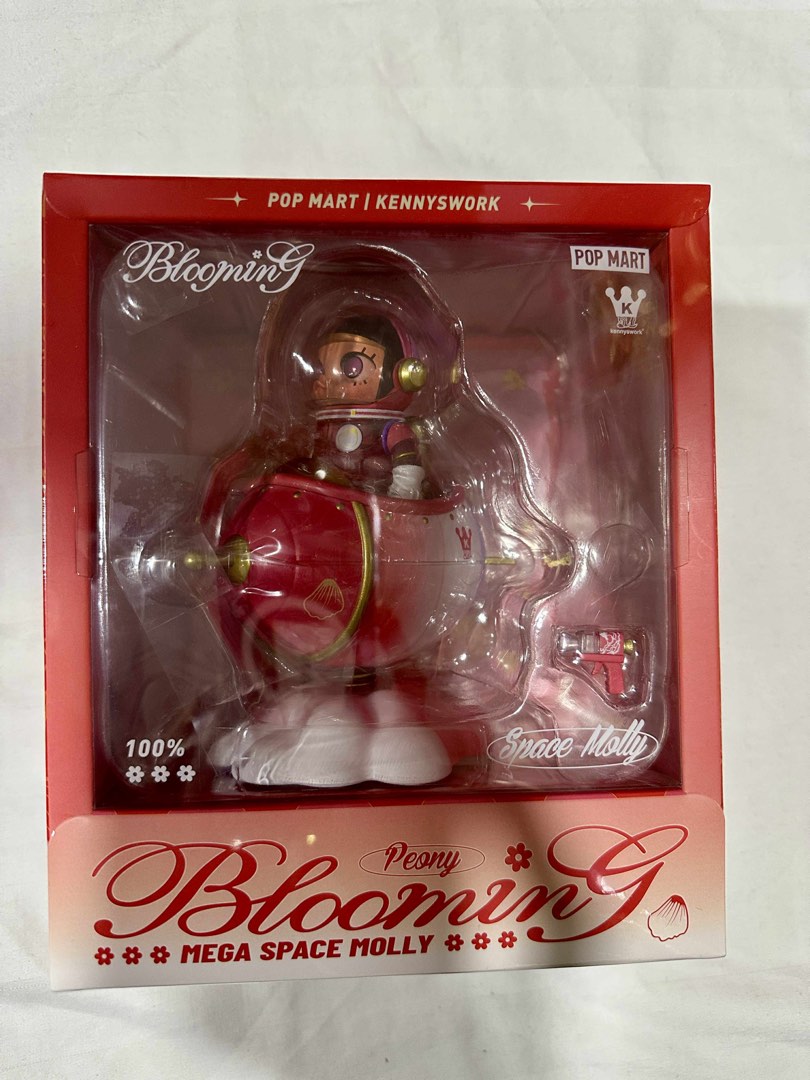 POP MART MEGA Space Molly 100% Blooming-Rose Collection Figurine, 4.33 Inch Height, Toys for Modern Home Décor, Collectible Art Toy