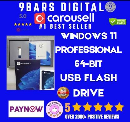 Microsoft Windows 11 Professional 64-Bit | USB Flash Drive | Retail Box 🌟 Upgrade to Windows 11 Pro with Ease – Genuine628630595774741126