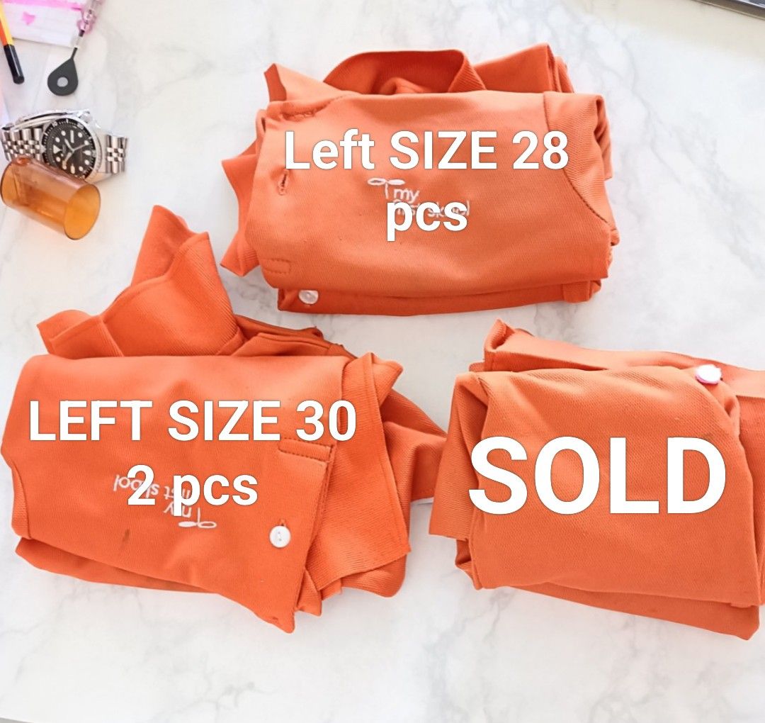 My First Skool Uniforms (Category: Babies & Kids Fashion) located in Singapore. Submitted by family175 (Listing ID 1373445471, Image 1). Description: My First Skool Polo uniforms Size 24 3 set SOLD Size 28 2 set Size 30 2 set Pants SOLD Size XS 4 set SOLD each for $2. Washed, well used. for buyers who goes for super clean, I prefer you purchase new. As they are kids, kids have lots of activities, painting to explore. my items are for parents who 