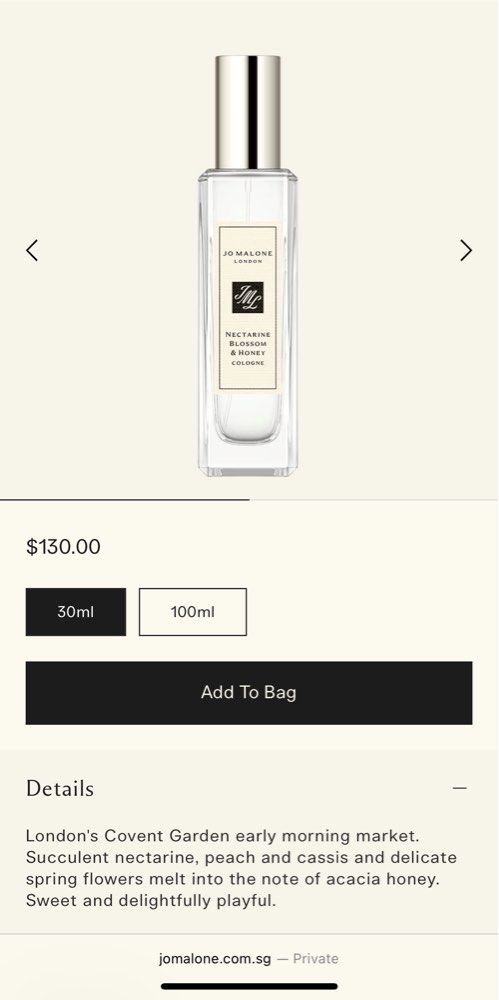 Perfume declutter (Category: Fragrance & Deodorants) located in Singapore. Submitted by cranes (Listing ID 1376175701, Image 4). Description: I am a fragrance junkie. All purchases were done at actual brand stores, airport duty free or Sephora/Escentials. Hence authenticity is guaranteed, do not buy if in doubt. • Hermes — Twilly d’Hermes EDP 50ml BRAND NEW WITH HERMES PACKAGING (as above), $160 • Jo Malone — English Oak & hazelnut 30ml (partiall