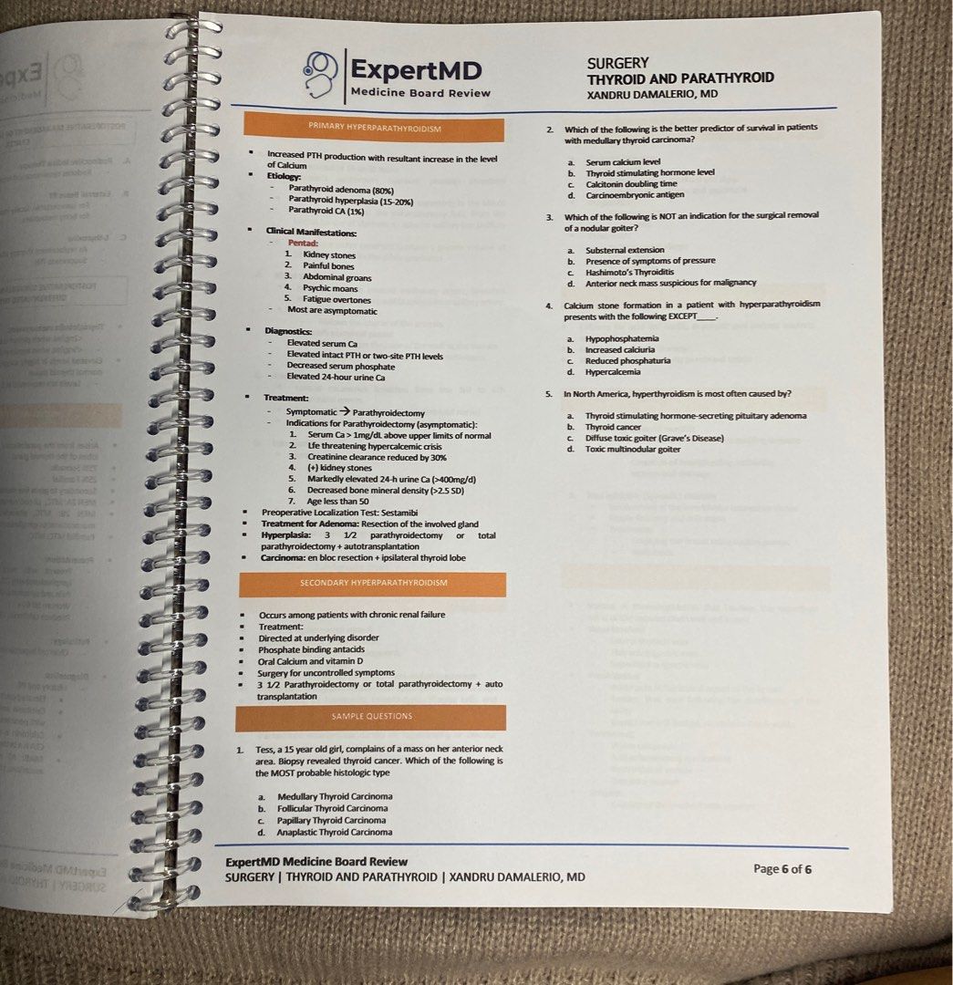 PLE Medical Reviewer Surgery coil binded (Category: Medical Supplies & Tools) located in Cebu City. Submitted by cprmd (Listing ID 1376126835, Image 2). Description: ExpertMD Surgery handouts, no marks and highlights. Coil binded. Never used..