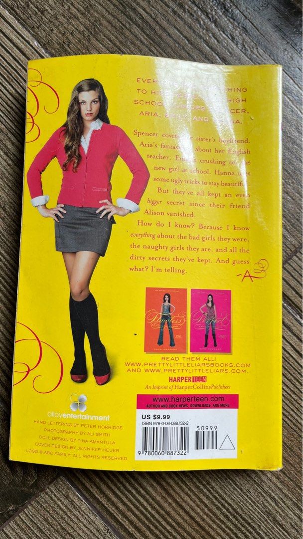 Pretty Little Liars (Category: Storybooks) located in Quezon City. Submitted by kitkat0328 (Listing ID 1376065203, Image 2). Description: Pretty Little Liars by Sara Shepard - has plastic cover - book is a bit bent - brown pages from age - text still clear - no highlights or other markings - rfs: decluttering.