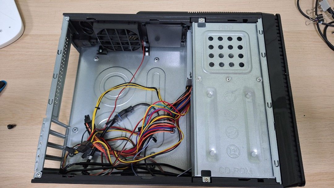 Silver Mini Low Profile Desktop PC Tower Case with PSU 250W and stand62853057126147112