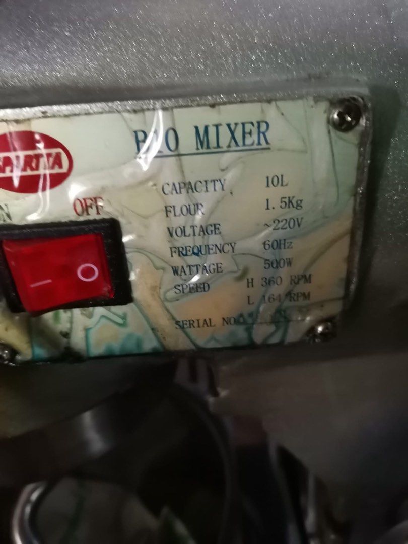 SPARTTA STAND MIXER HEAVY DUTY (Category: Hand & Stand Mixers) located in Manila. Submitted by mexydoria (Listing ID 1376134006, Image 2). Description: Bought for 28k Selling for only 15k nalang Upto 4kg of flour All goods No issue Rfs: need funds.