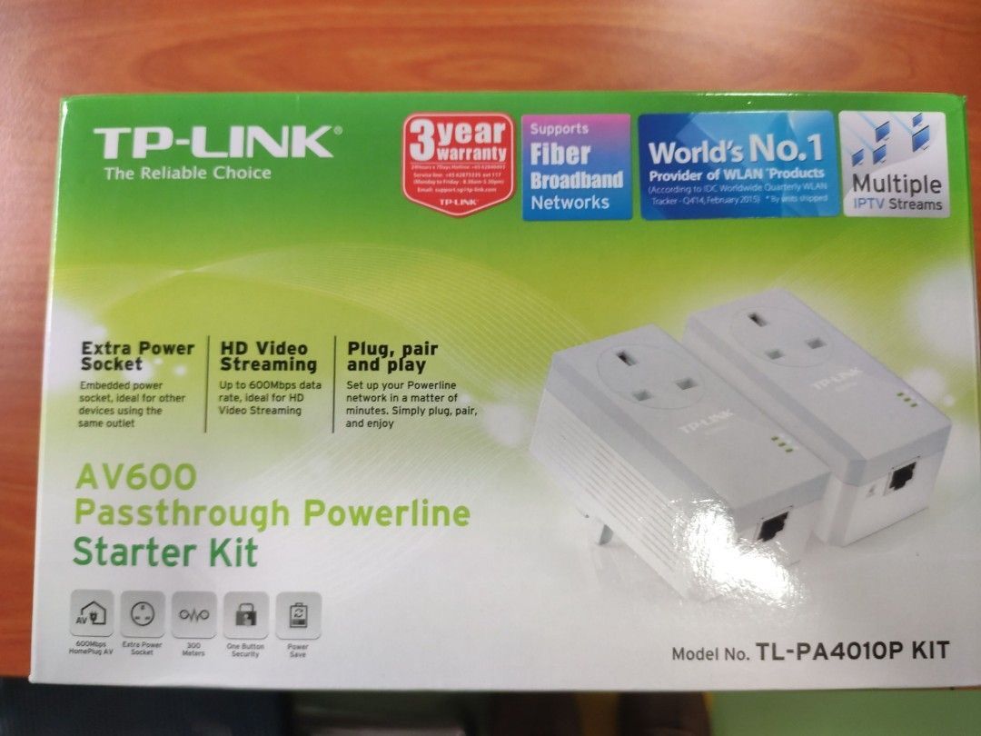 TP-LINK AV600 Passthrough Powerline Starter Kit TL-PA4010P628630848839691129