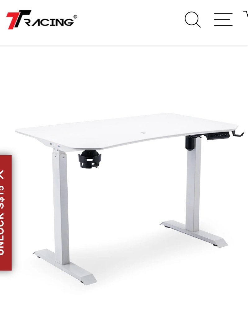TTRacing Titus Smart Desk table with cable organiser, Furniture & Home ...