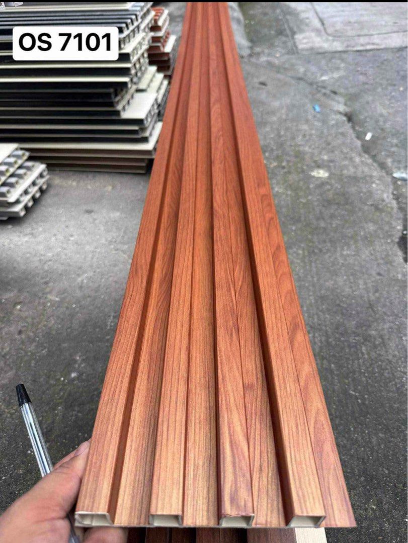 WPC FLUTTED PANEL 2.9meters x 15cm (Category: Wall Decor) located in Quezon City. Submitted by homedecor0824 (Listing ID 1376064133, Image 3). Description: 😍WE ARE ON SALE!😍 WPC FLUTED PANEL Indoor panel 9.5ft × 15.5cm × 8mm -290 9.5ft × 15cm × 17mm -350 9.5ft × 16cm × 24mm - 390 And also available: UPVC ceiling,UV board, SPC Click Lock, vinyl flooring, Pu stone pm for more info Order now..... ❤️WATER PROOF ❤️MOISTURE PROOF ❤️FIRE RETARDANT ❤️T