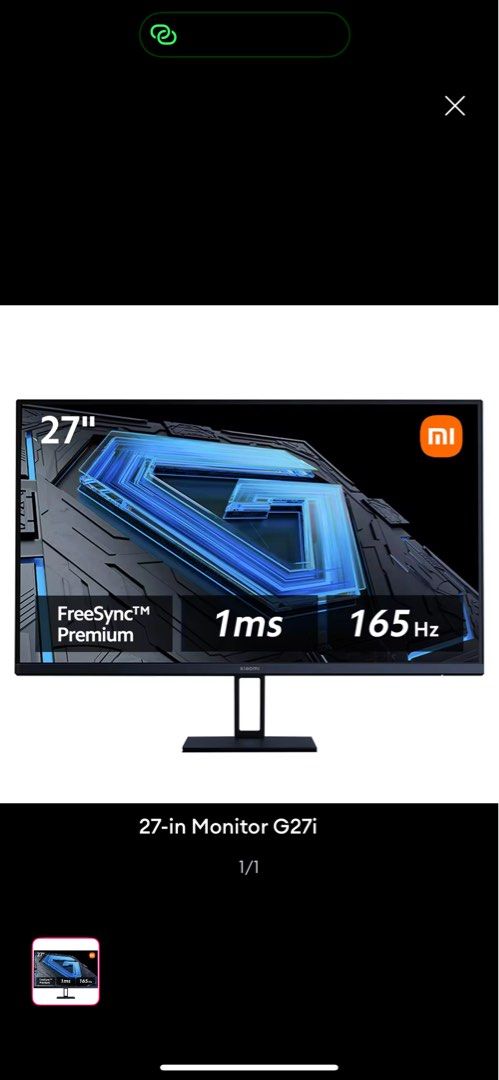 Xiaomi monitor G27i.  -165Hz62863110757633111