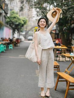 100% 亞麻長褲（腰圍 68 厘米 長度 85 厘米） 麻長褲64195000816642110