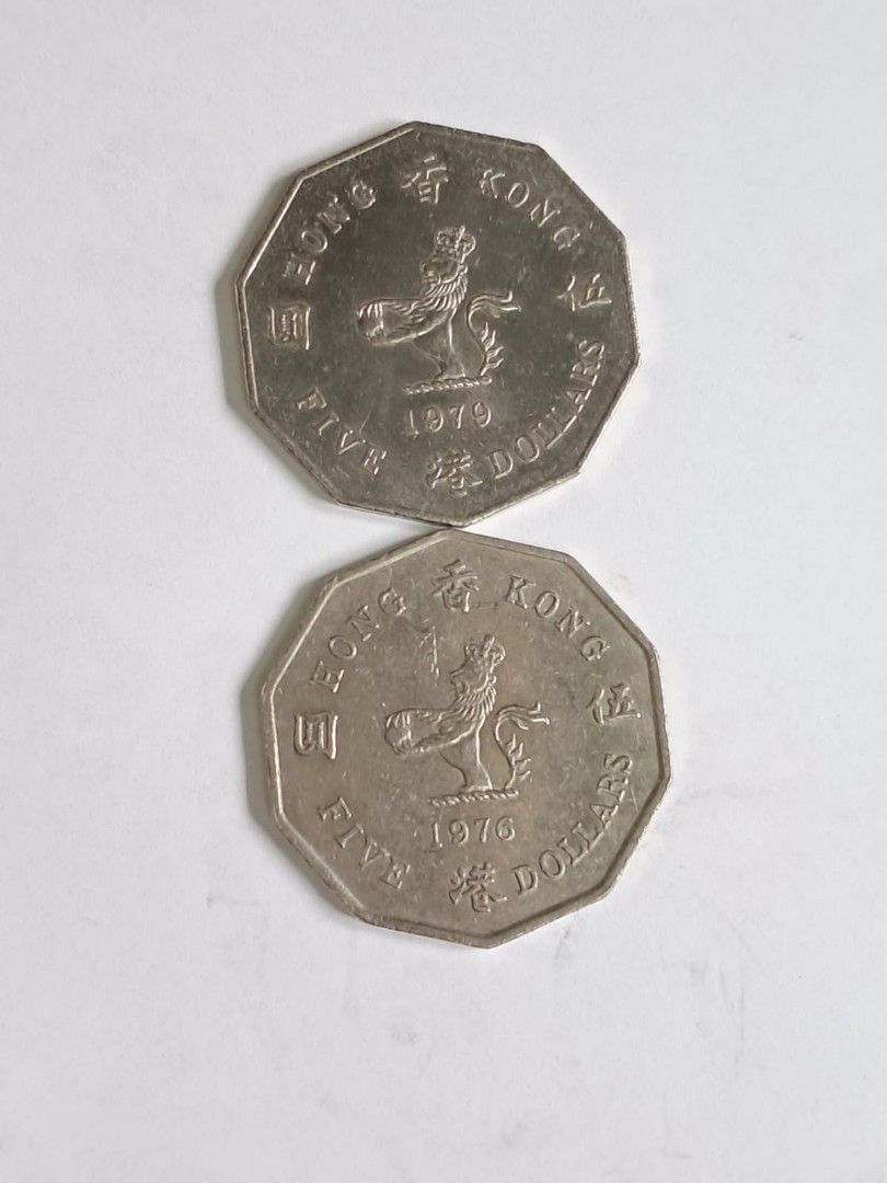 76，79年五元硬幤, 興趣及遊戲, 收藏品及紀念品, 錢幣- Carousell