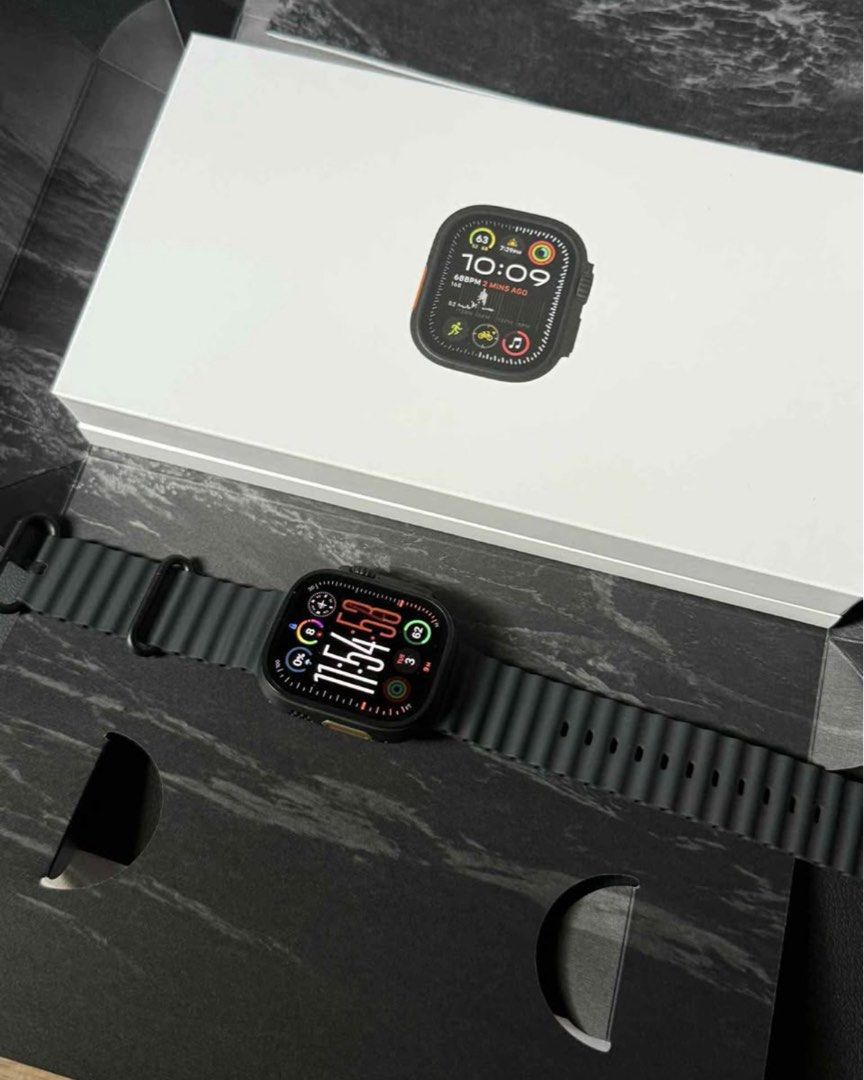 Apple watch Ultra 2 GPS cellular May 2025 (Category: Wearables & Smart Watches) located in Makati City. Submitted by luxeshop8 (Listing ID 1376357605, Image 1). Description: Brandnew Just opened With spigen tempered glass installed With receipt Under warranty until may 2026 .