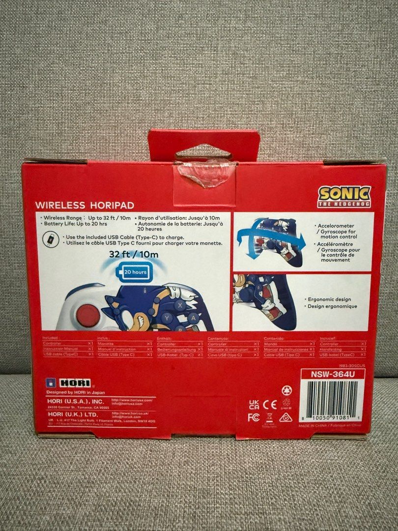 Authentic Nintendo Switch Sonic The Hedgehog Wireless Horipad (Category: Controllers) located in Meycauayan. Submitted by clareyfied (Listing ID 1376421386, Image 3). Description: Brandnew and authentic Nintendo Switch Sonic The Hedgehog Wireless Horipad - purchased in the US Price: ₱2,500 plus SF Repriced to ₱2,000 plus SF Negotiable for sure buyers Payment via BDO or Gcash Shipping via SDD or LBC Location: Manila .
