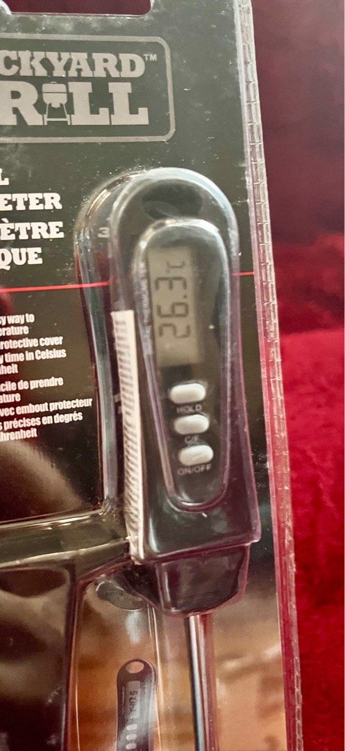 Backyard Grill Digital Meat Thermometer (Category: BBQ, Grills & Hotpots) located in La Trinidad. Submitted by whatnotcollections (Listing ID 1376225708, Image 3). Description: Check meat temperature without the wait. This Digital Thermometer features a full length probe with protective cover that snaps in place for convenience. It can be used for Fahrenheit or Celsius..