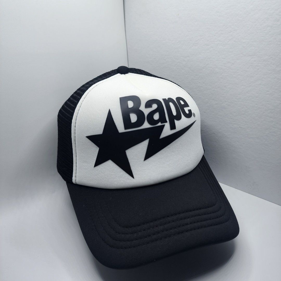 BAPE TRUCKER HAT (Category: Caps & Hats) located in Quezon City. Submitted by randomthangz (Listing ID 1376305137, Image 2). Description: bape trucker hat.