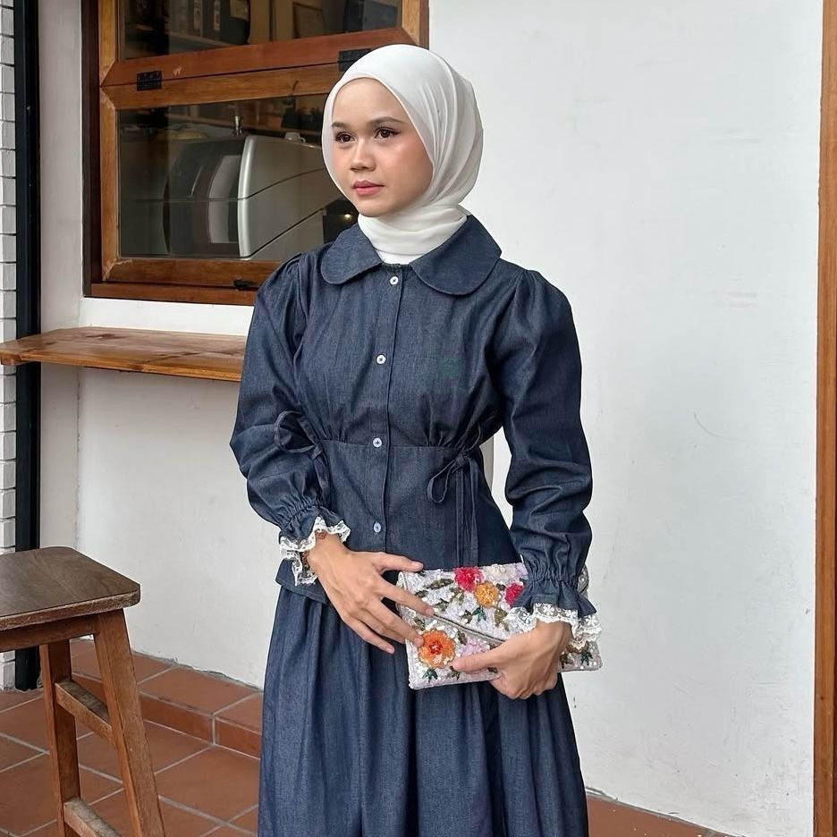 [BARU] denim top long sleeve, atasan kemeja denim