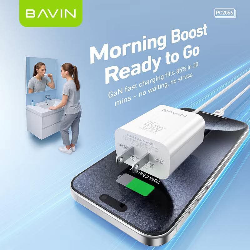 ￼BAVIN PC2066 GaN 45W PD Fast Charging Adapter w/ Charging Data Cable Type-C to Type-C Cable ( Php 580) Type-c to Lightning Cable (Php 600 (Category: Chargers & Cables) located in Manila. Submitted by iliasjen3082126 (Listing ID 1376226631, Image 3). Description: ￼BAVIN PC2066 GaN 45W PD Fast Charging Adapter w/ Charging Data Cable Type-C to Type-C Cable ( Php 580) Type-c to Lightning Cable (Php 600.