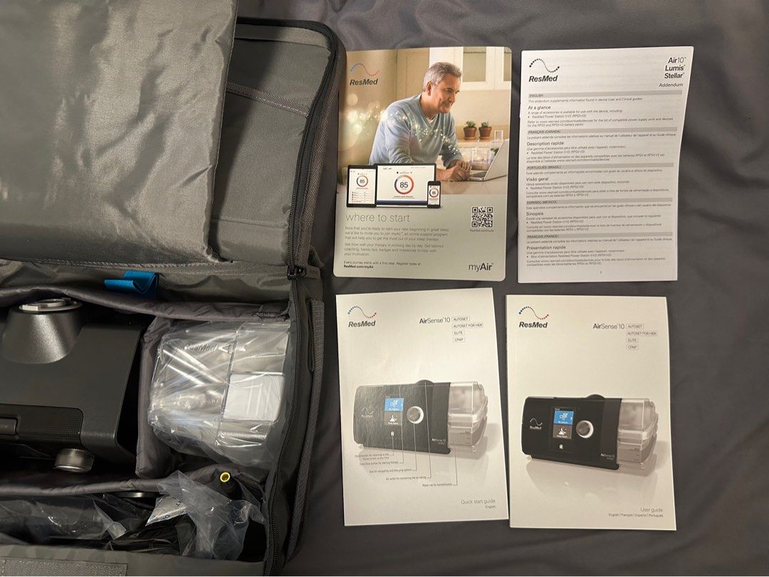 (BNEW SEALED) Resmed Airsense 10 Auto-CPAP (Category: Medical Supplies & Tools) located in Manila. Submitted by openboxllc (Listing ID 1341992529, Image 2). Description: Resmed Airsense 10 Brandnew, Unused, Accessories still sealed Comes with: - Heated Tubing - Humidifier tank - Power supply adapter (autovolt) - Built-in filter - Travel case - Compliance Card 📍Marikina 🛻Lalamove, Grab, Meet-up within Marikina/QC .