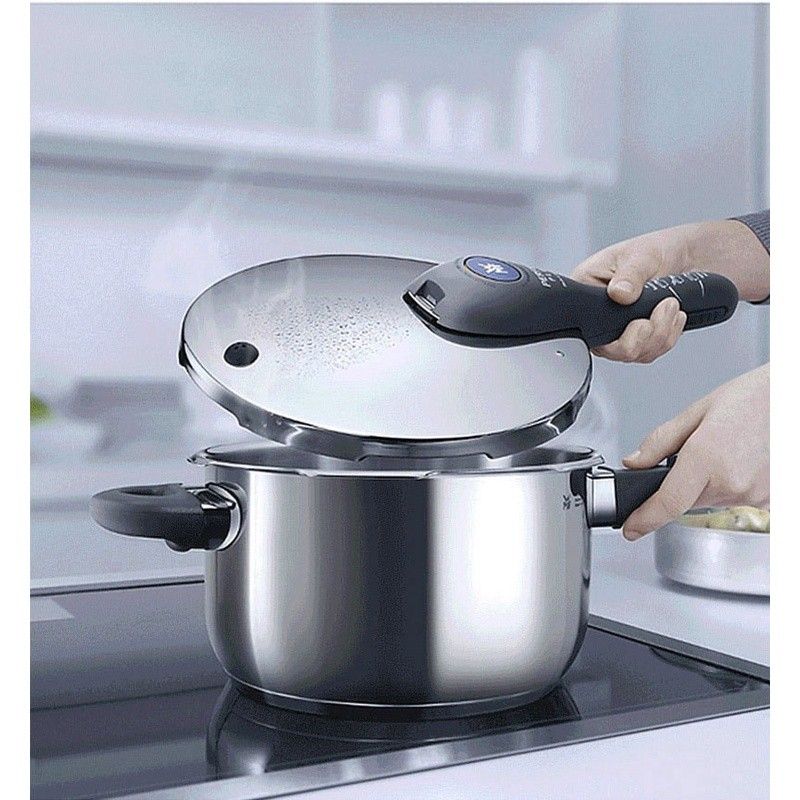 (BRAND NEW IN BOX) WMF Perfect Plus Pressure Cooker (Category: Cookers) located in Singapore. Submitted by slakedlime (Listing ID 1376269505, Image 3). Description: Made in Germany premium pressure cooker. Stainless steel, suitable for all stovetops. Easy to use, clean, and durable for quick cooking..